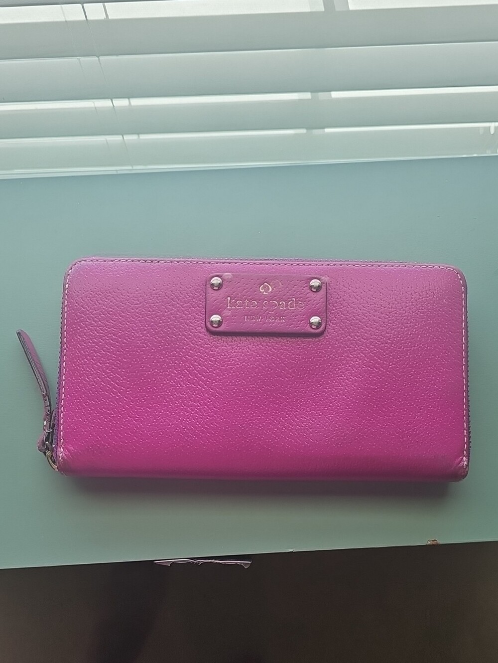 kate spade Hot Pink Zip-Around Leather Wallet